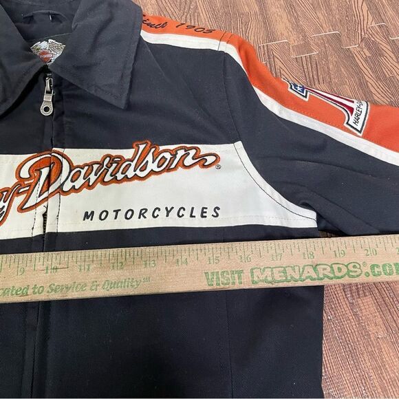 Harley-Davidson Motorcycle Embroidered Prestige Cotton Riding Jacket Women Small - Picture 12 of 15
